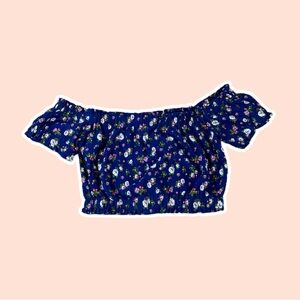 Topshop Floral Bardot Top